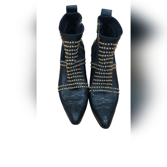 Anine Bing Black Studded Ankle Boots - Picture 1 of 4